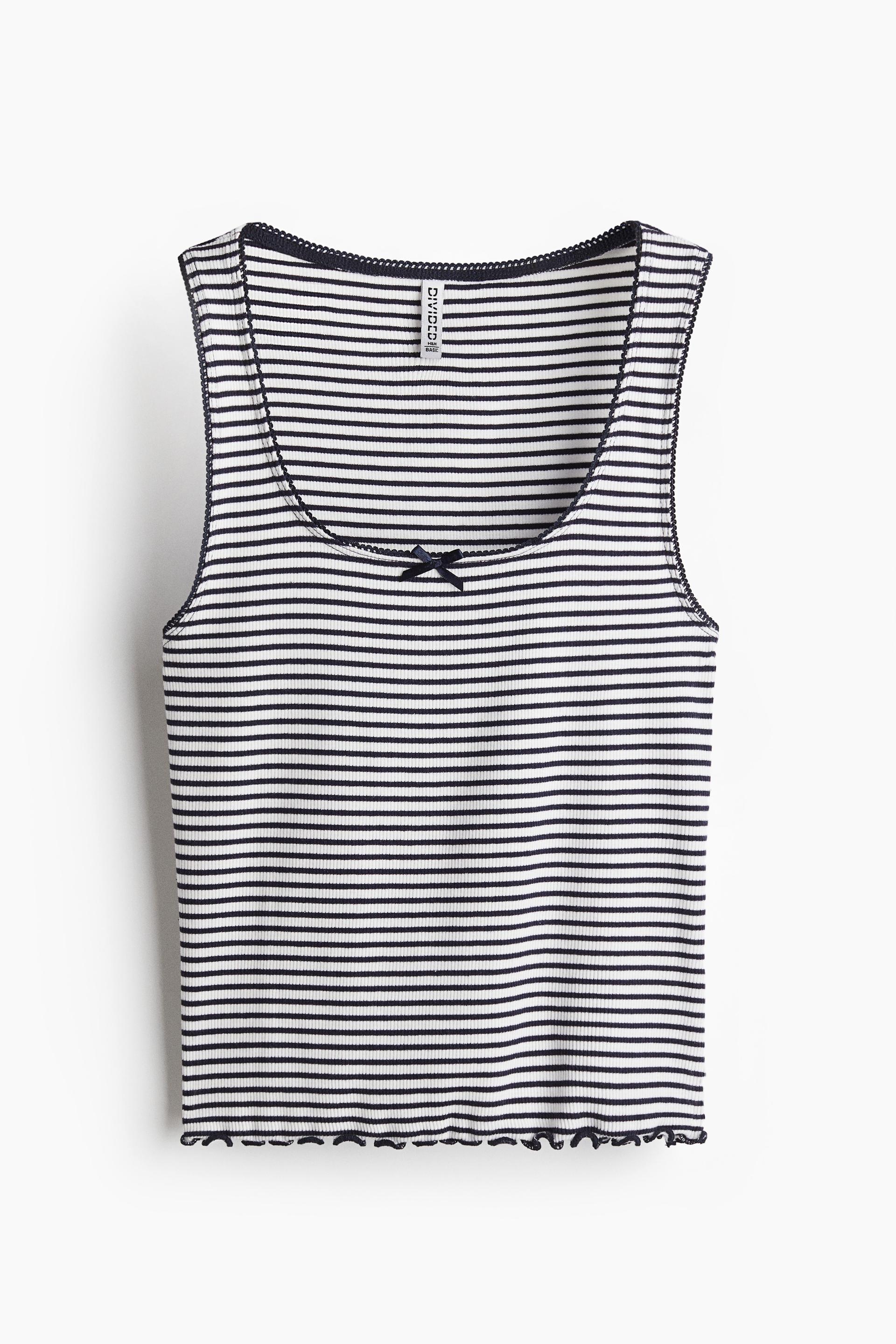 pointelle jersey tank top