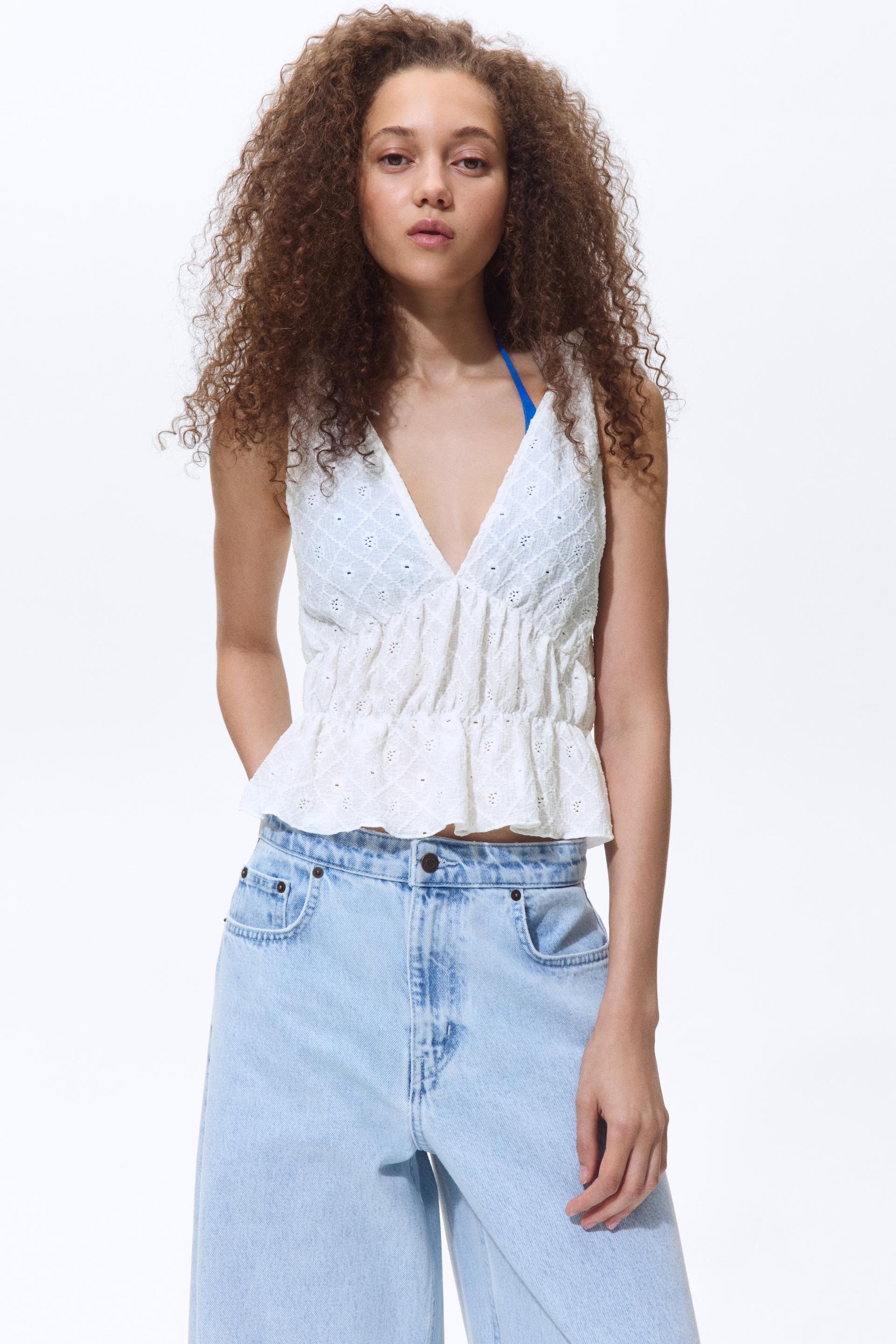pointelle jersey top