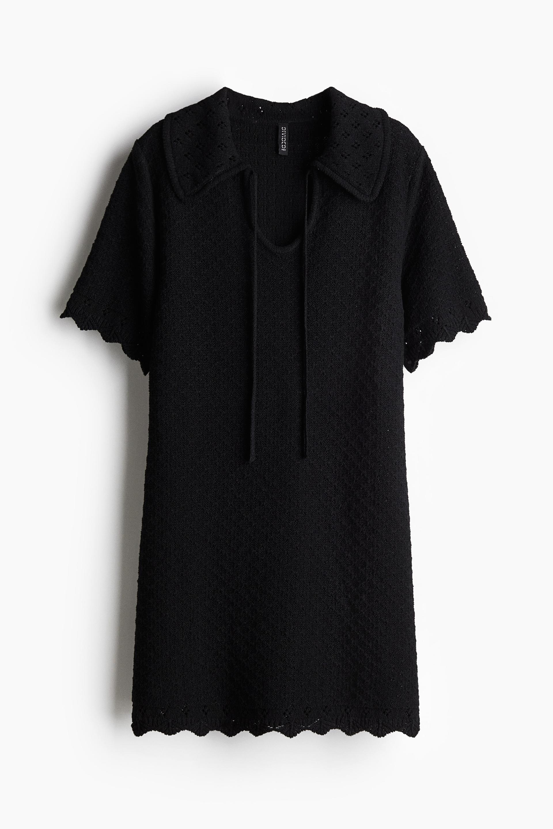 pointelle-knit dress