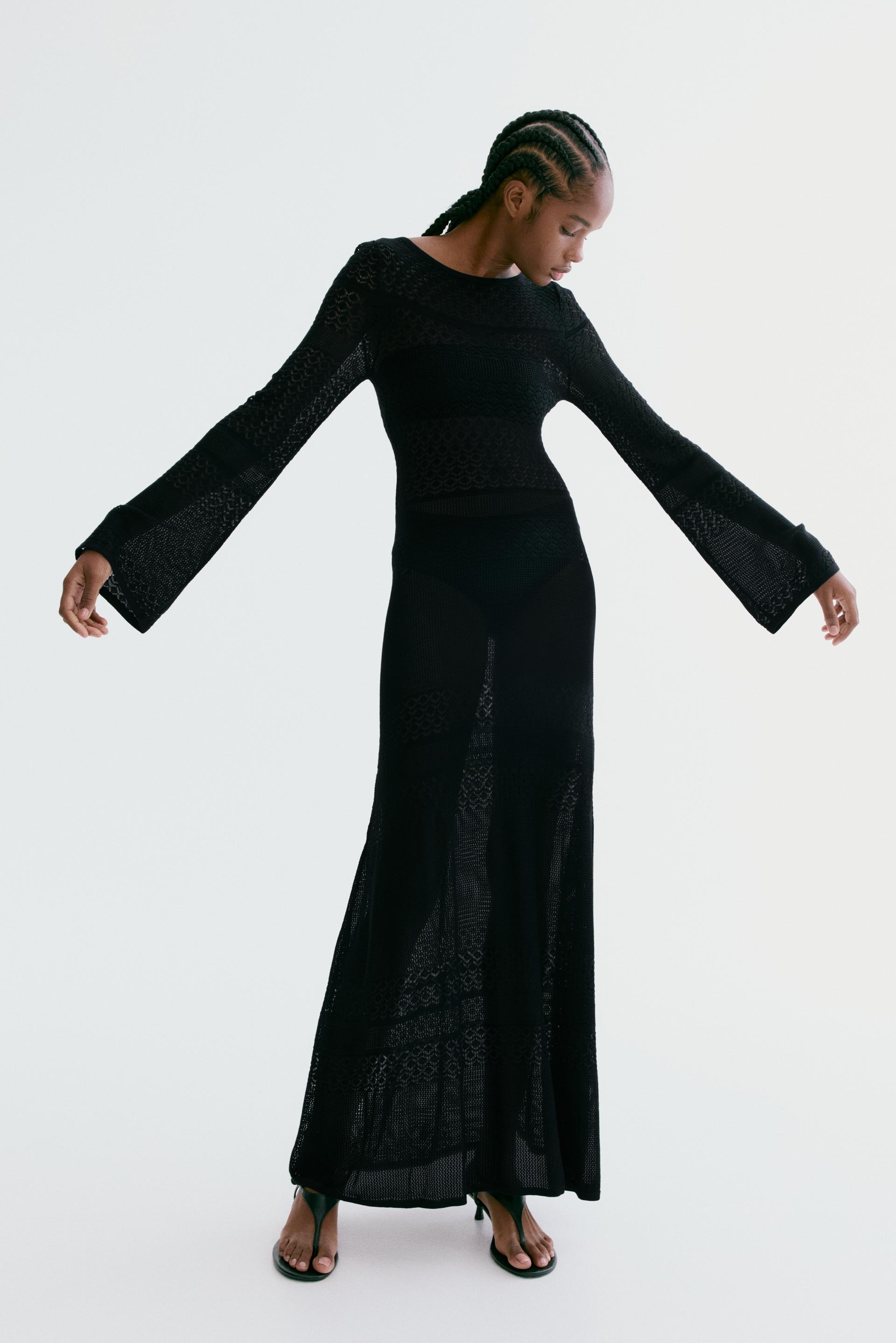 pointelle-knit maxi dress