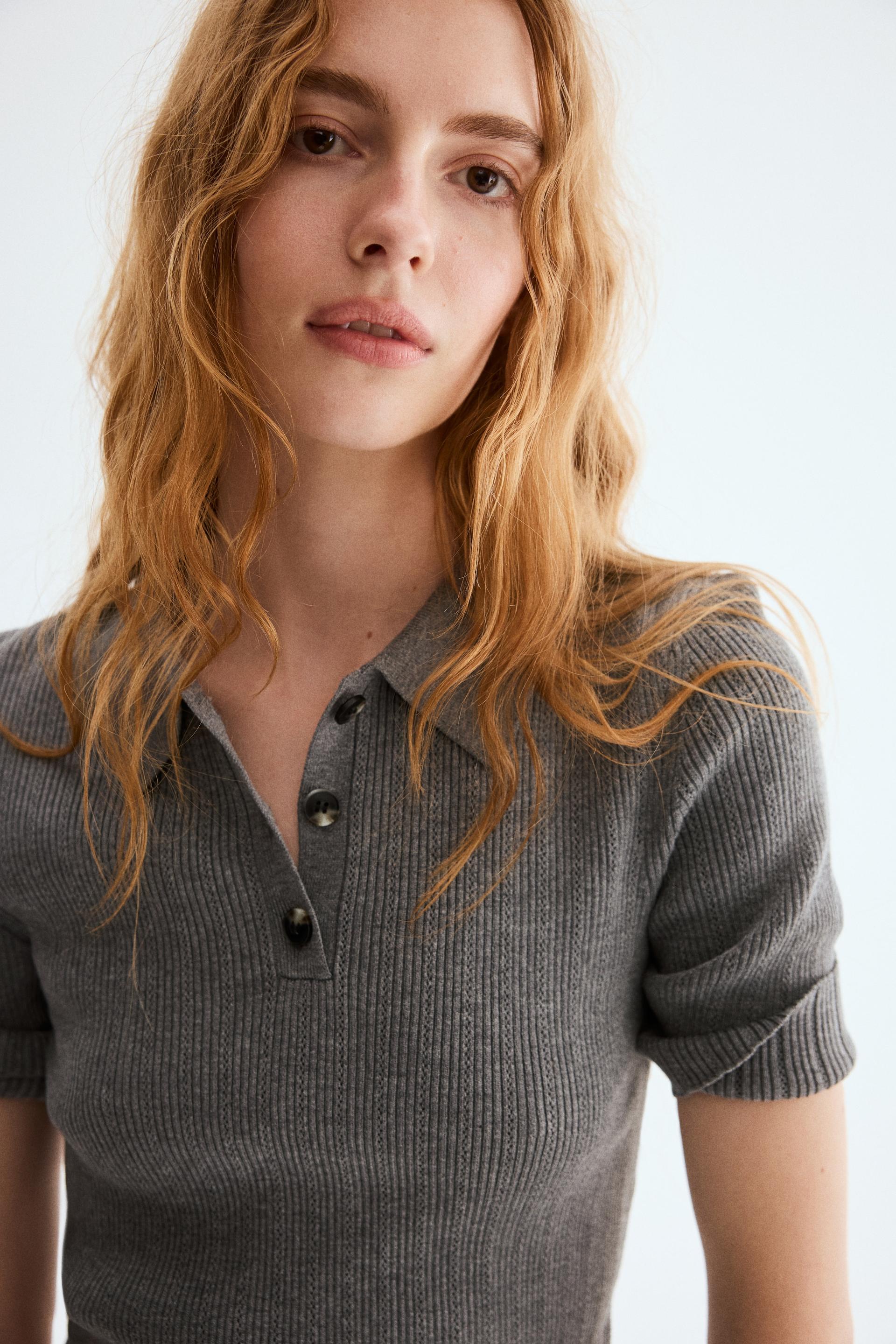 pointelle-knit top