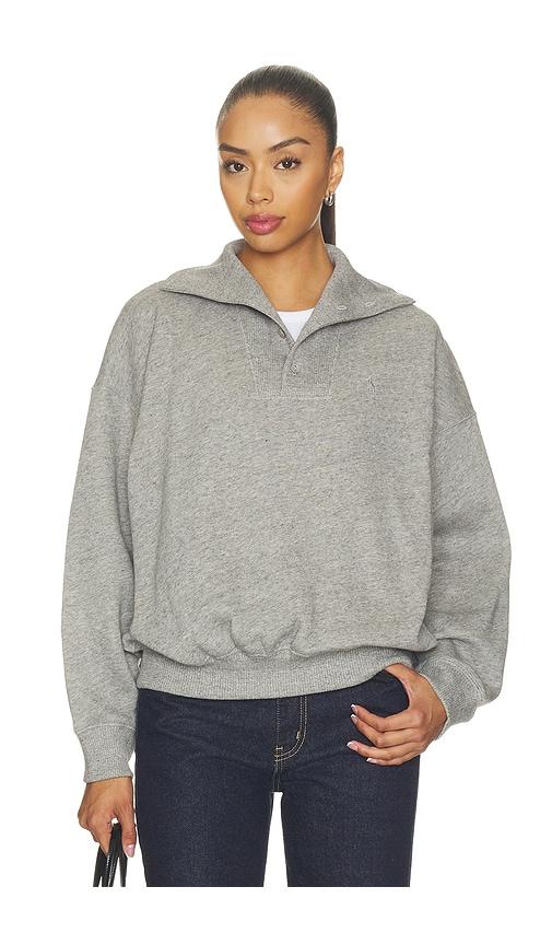 polo ralph lauren arctic fleece knit long sleeve mock neck sweatshirt in grey. - size l (also in xxs, xs, s, m, xl)