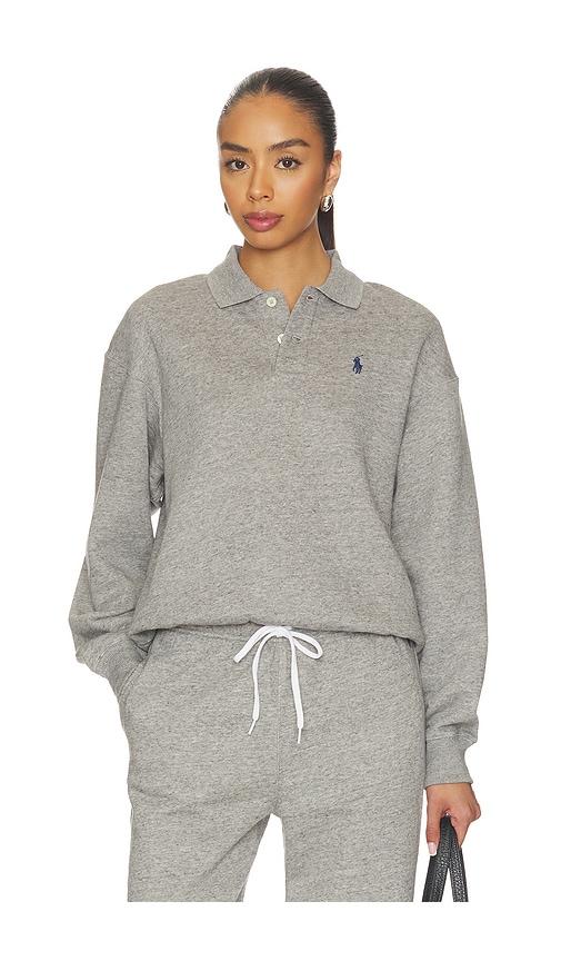 polo ralph lauren arctic fleece polo sweatshirt in grey. - size m (also in xs, s)