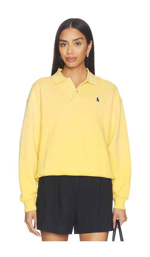 polo ralph lauren arctic fleece polo sweatshirt in yellow. - size l (also in m, s, xl, xs)