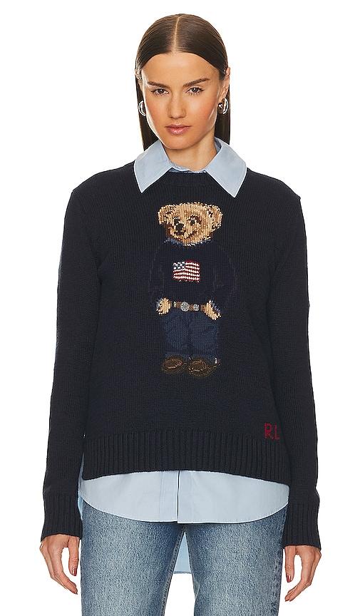 polo ralph lauren bear pullover in navy. - size l (also in xs, s, m, xl, xxs)
