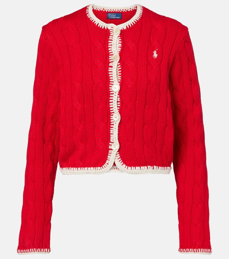 polo ralph lauren cable-knit cotton cardigan