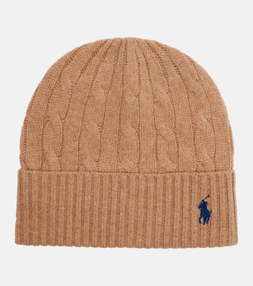 polo ralph lauren cable-knit wool and cashmere beanie