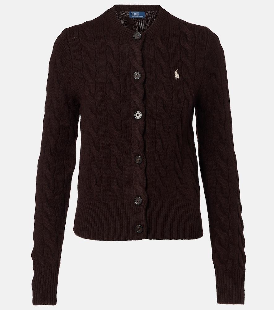 polo ralph lauren cable-knit wool and cashmere cardigan