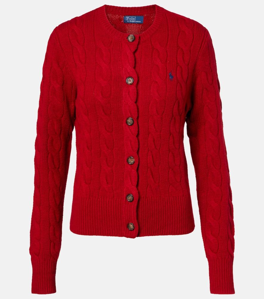 polo ralph lauren cable-knit wool and cashmere cardigan