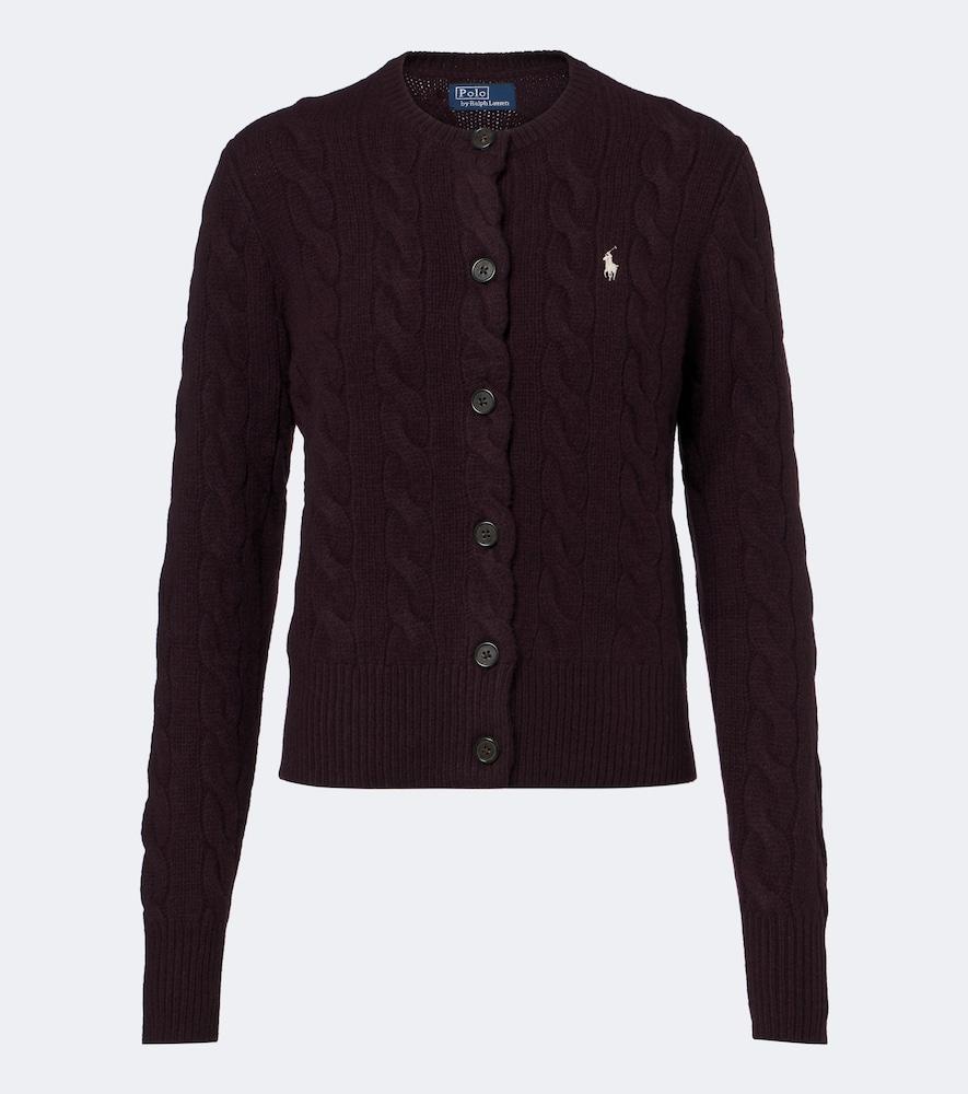 polo ralph lauren cable-knit wool and cashmere cardigan