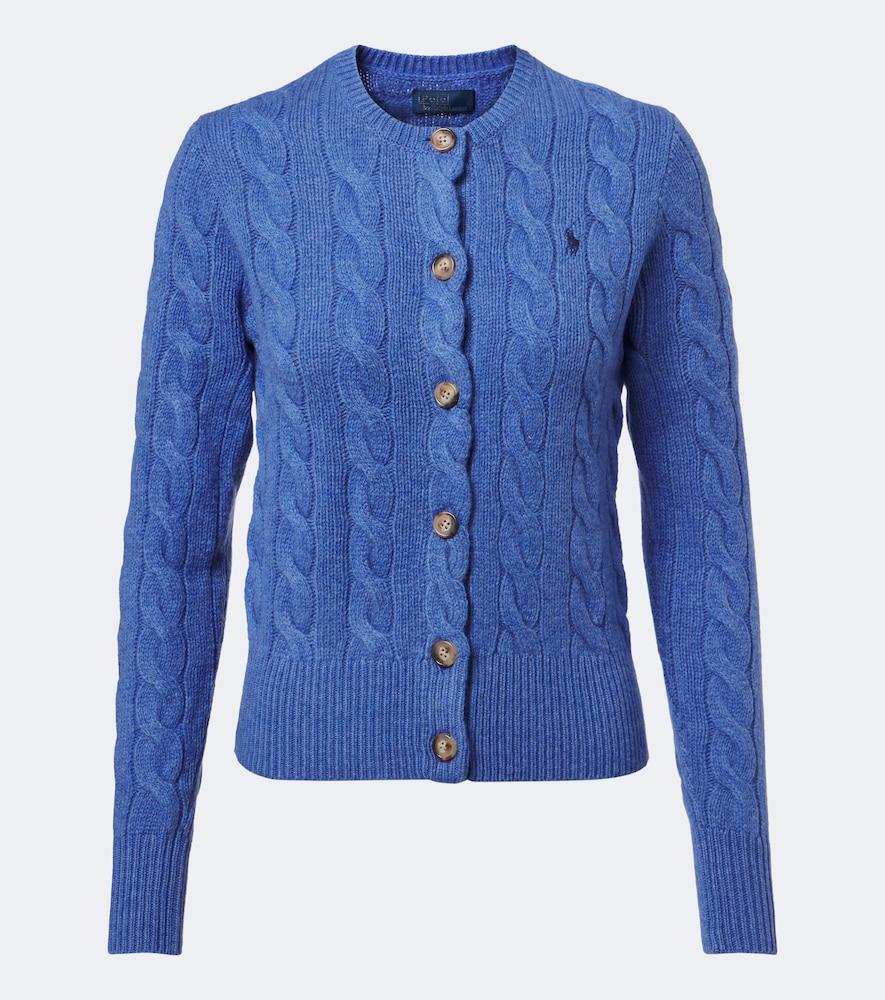 polo ralph lauren cable-knit wool and cashmere cardigan