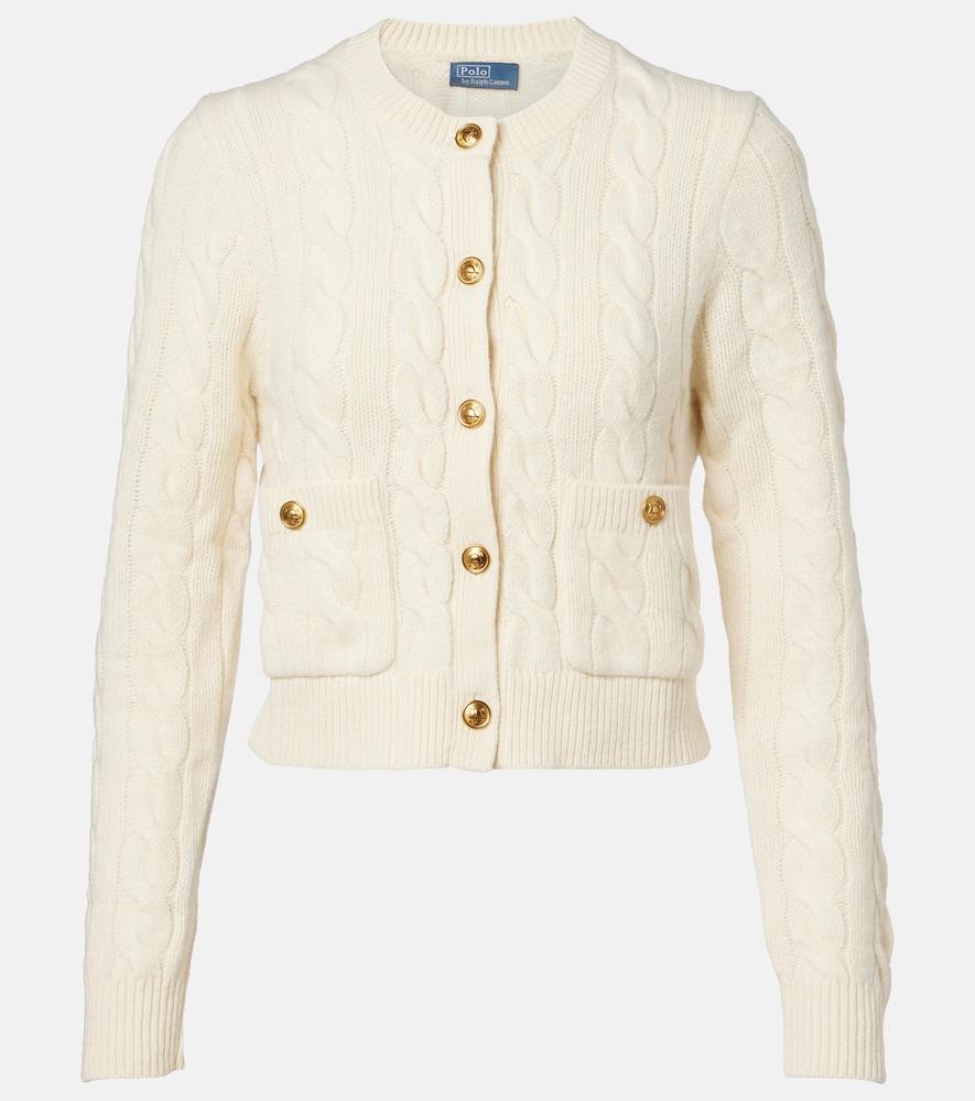 polo ralph lauren cable-knit wool and cashmere cardigan