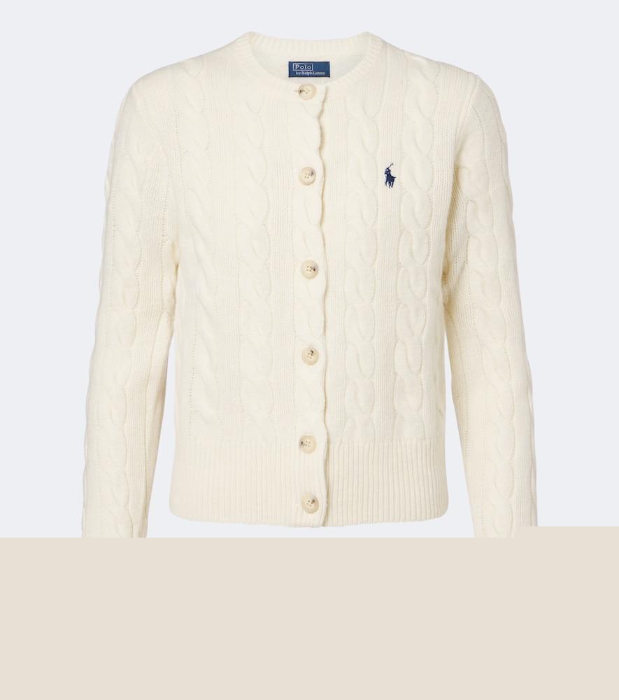 polo ralph lauren cable-knit wool and cashmere cardigan