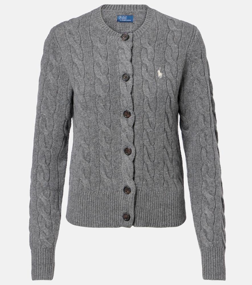polo ralph lauren cable-knit wool and cashmere cardigan