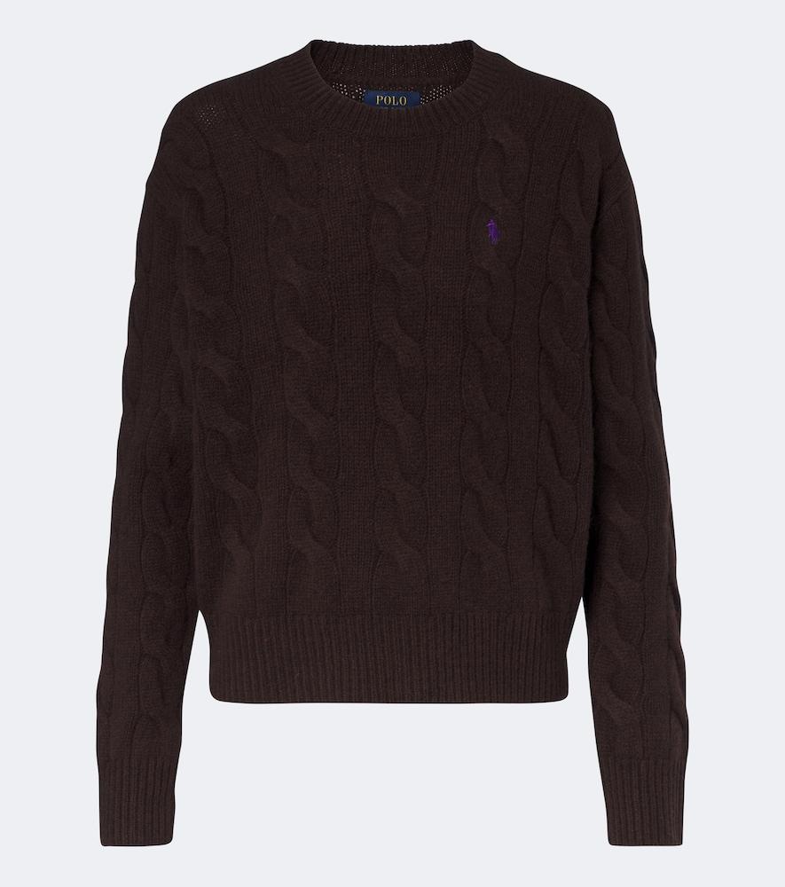 polo ralph lauren cable-knit wool and cashmere sweater