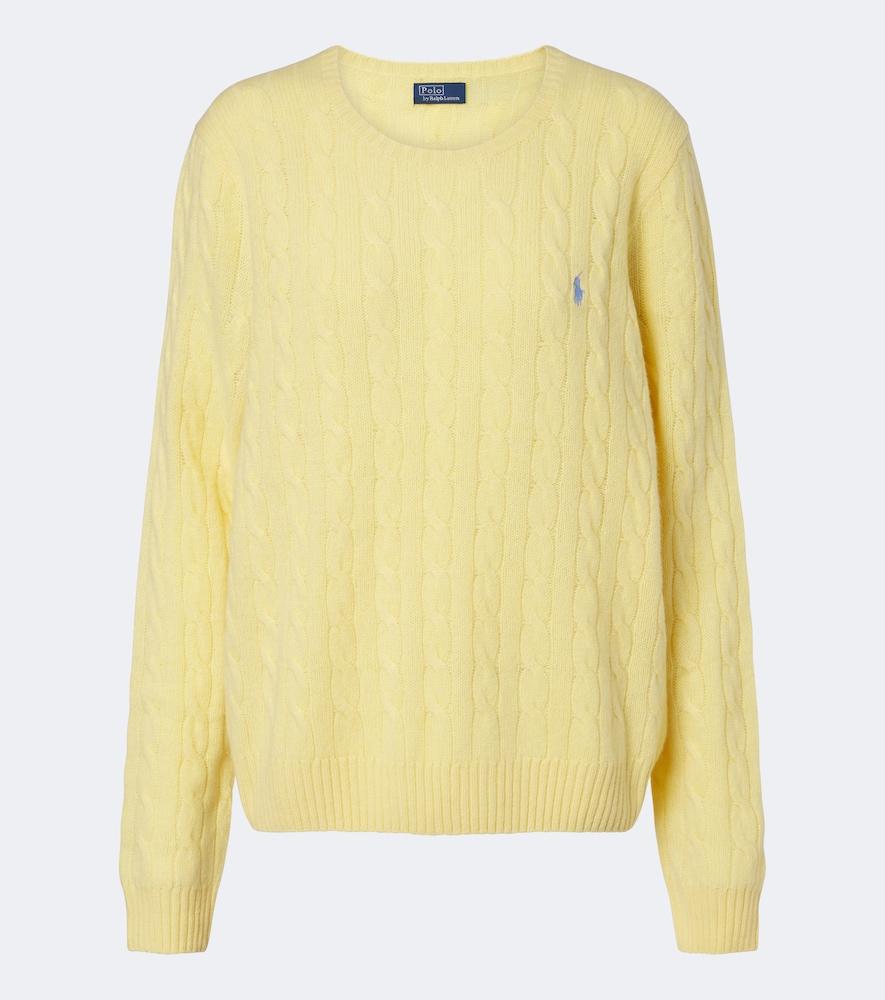 polo ralph lauren cable-knit wool and cashmere sweater