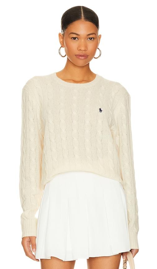 polo ralph lauren cable-knit wool-cashmere sweater in cream. - size l (also in xl, xxl)