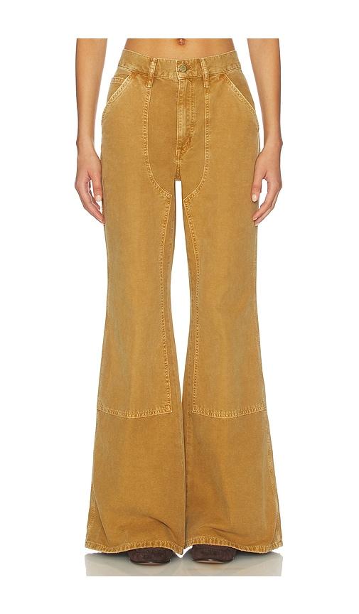 polo ralph lauren carpenter flare pant in cognac. - size 2 (also in 6)