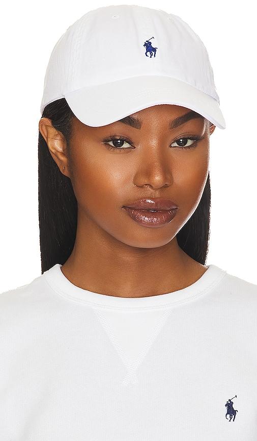 polo ralph lauren chino cap in white.
