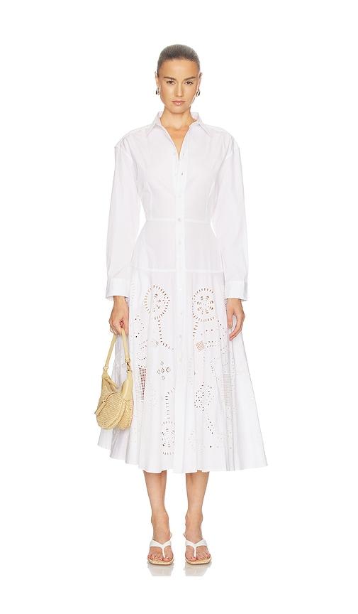 polo ralph lauren collared long sleeve shirt dress in white. - size 0 (also in 00, 2, 4, 6)