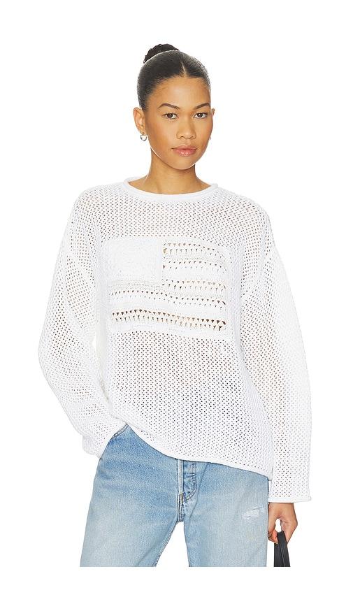 polo ralph lauren cotton blend crew neck pullover sweater in white. - size l (also in s, m)
