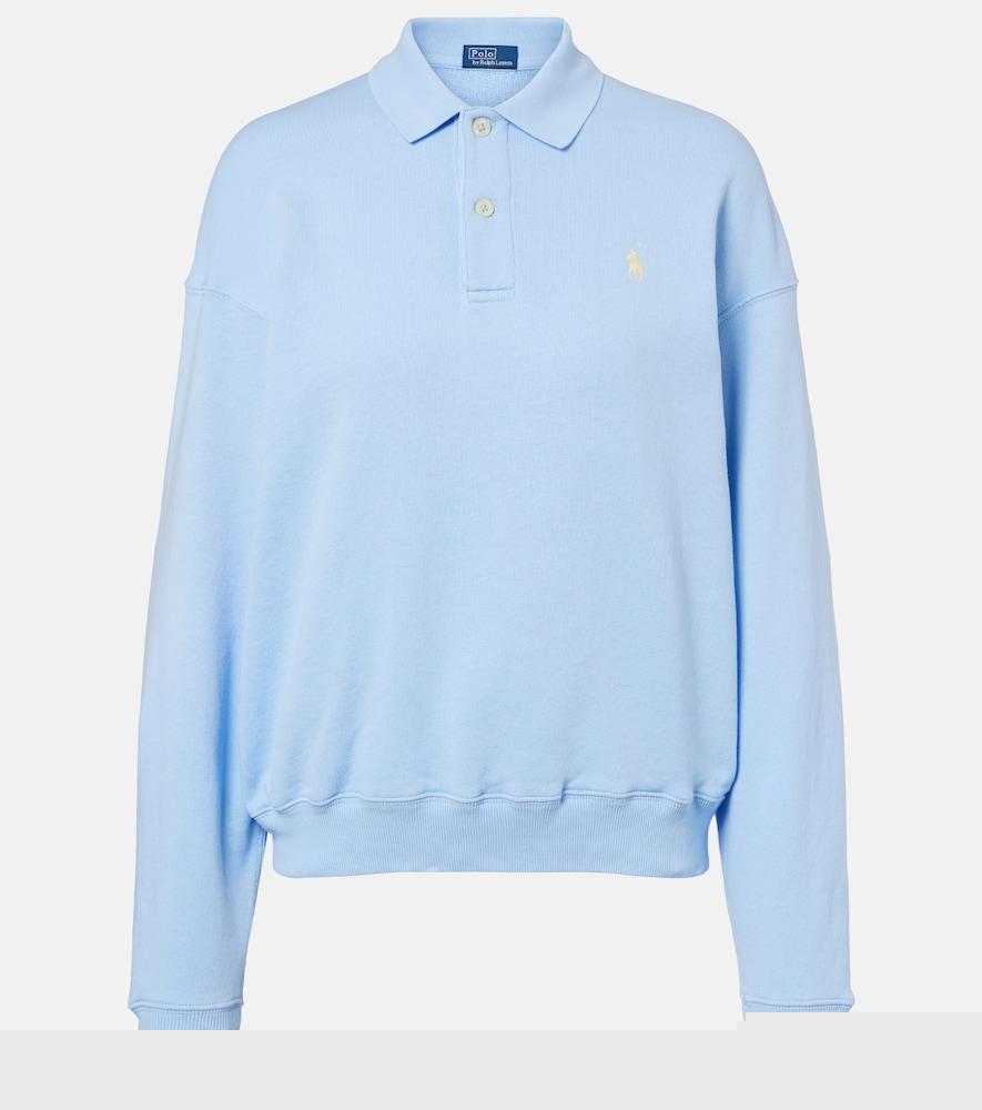 polo ralph lauren cotton-blend fleece polo sweatshirt