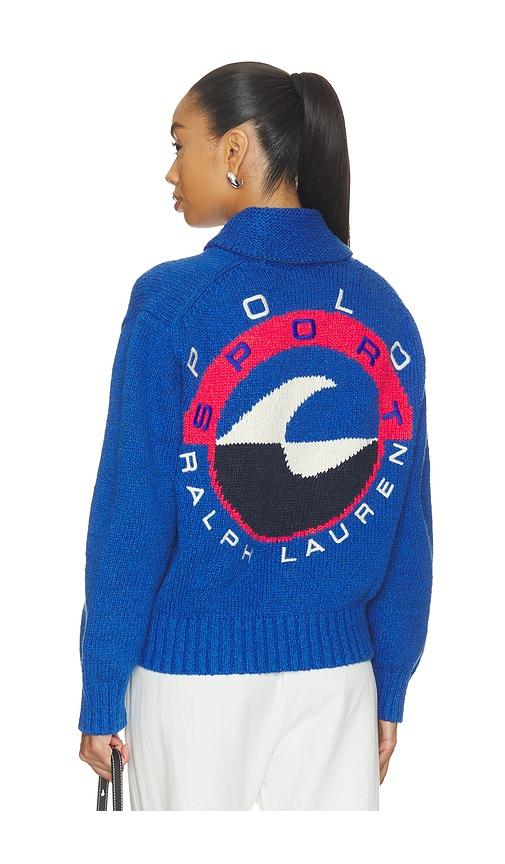 polo ralph lauren cotton blend long sleeve cardigan in blue. - size m (also in xs)