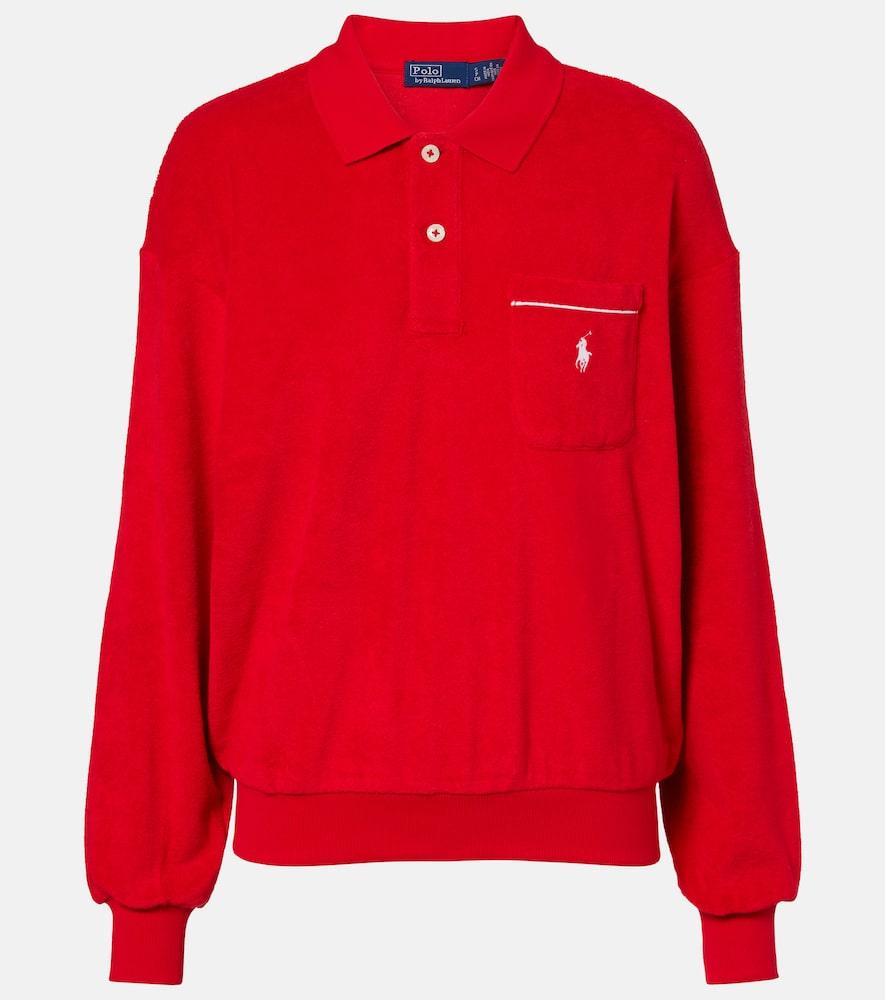 polo ralph lauren cotton-blend terry polo shirt