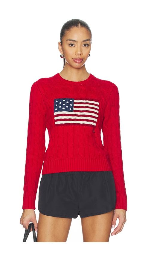 polo ralph lauren cotton crewneck pullover sweater in red. - size l (also in xs, xl)