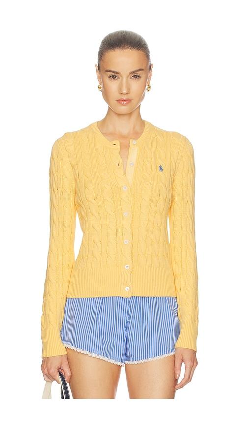 polo ralph lauren cotton long sleeve cardigan in yellow. - size l (also in xs, s, m, xl)