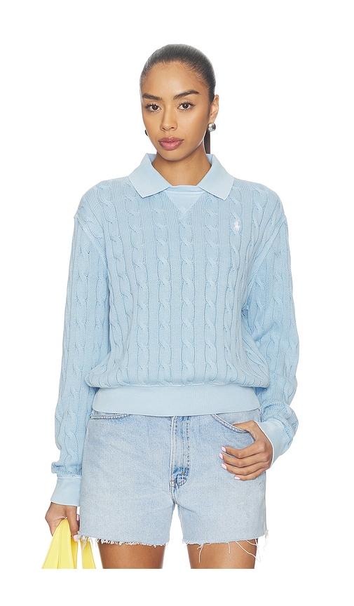 polo ralph lauren cotton long sleeve polo in blue. - size l (also in m, s, xl, xs, xxs)
