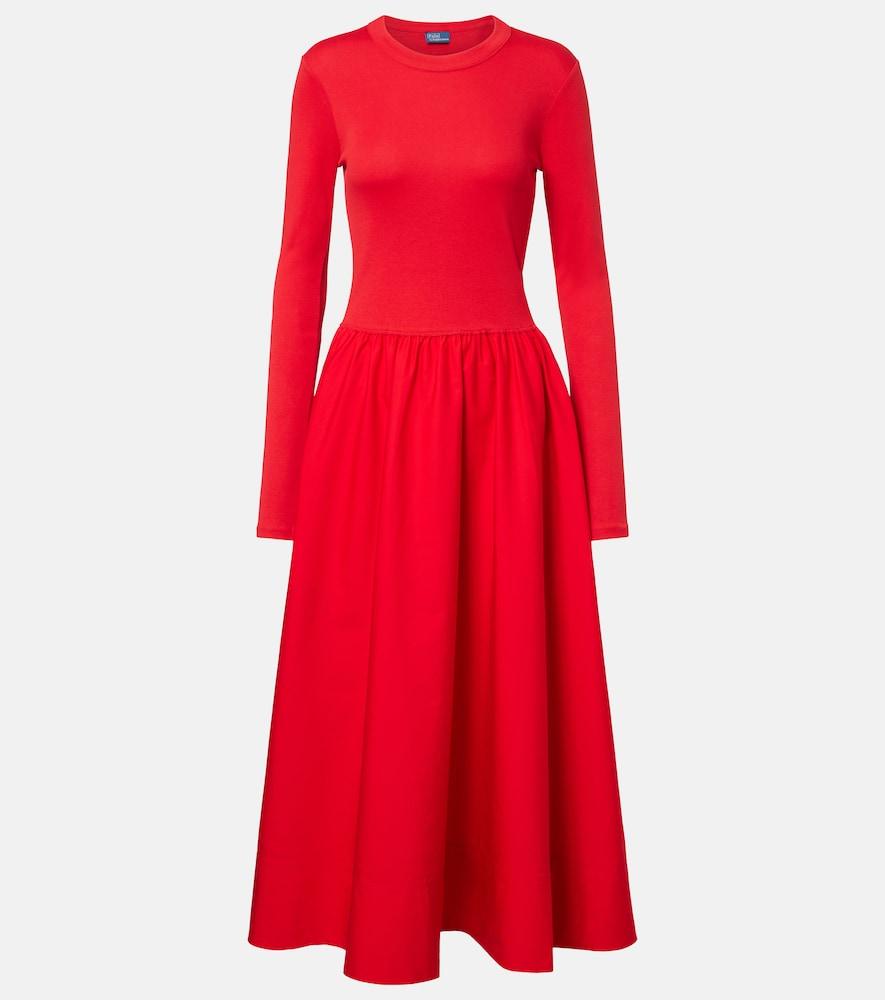 polo ralph lauren cotton midi dress