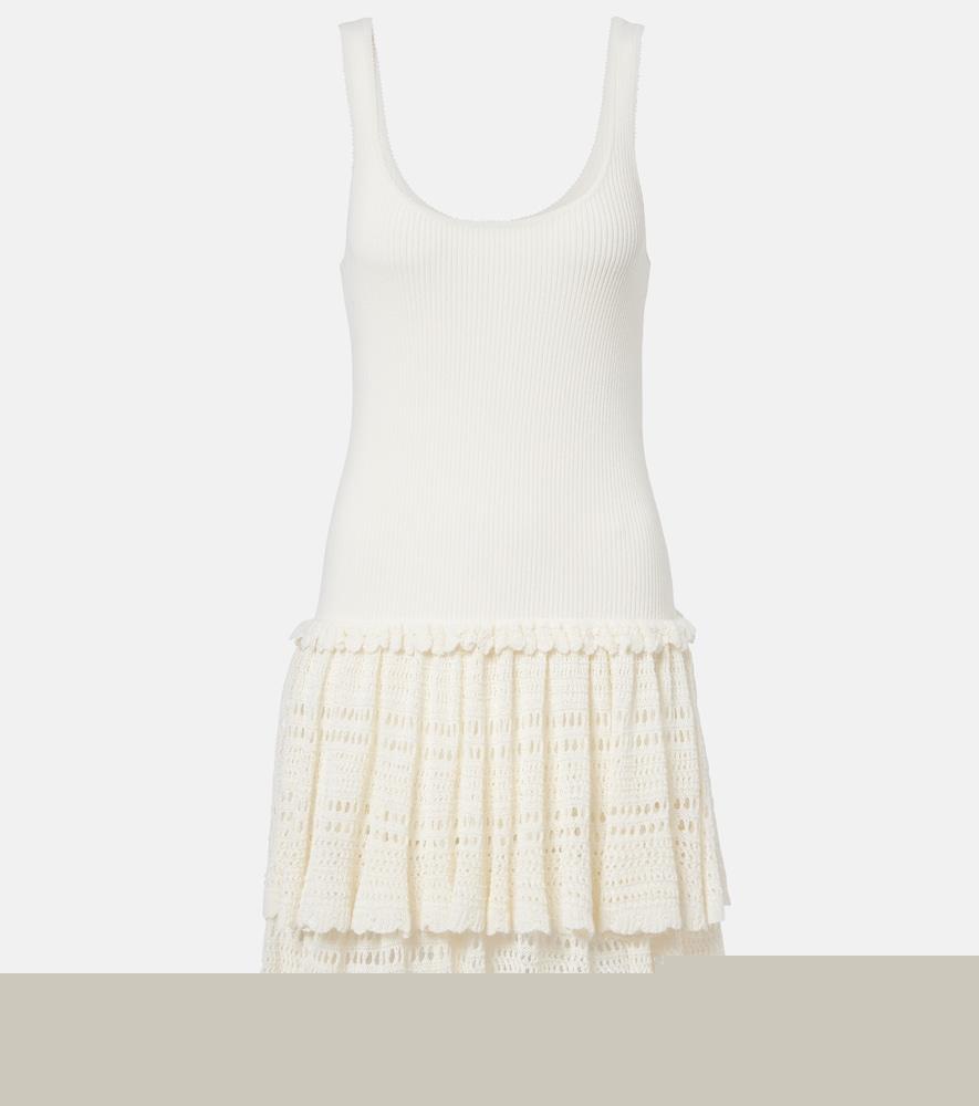 polo ralph lauren crochet ribbed-knit minidress