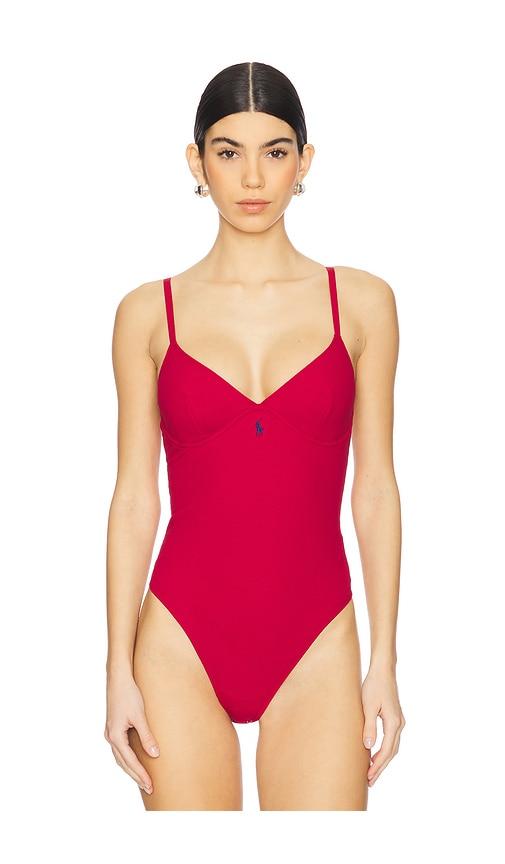 polo ralph lauren intimates bodysuit in red. - size l (also in s, xl)