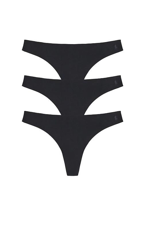 polo ralph lauren intimates micro thong 3 pack in black. - size s (also in )