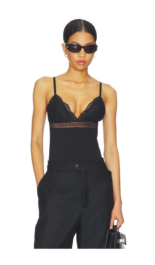 polo ralph lauren intimates triangle bodysuit in black. - size l (also in xl, xs)