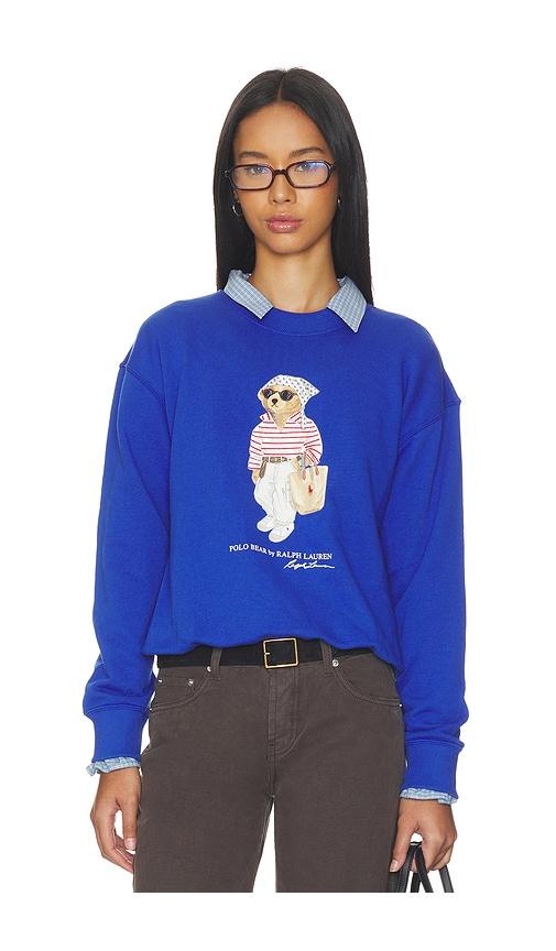 polo ralph lauren island fleece crew neck sweatshirt in royal. - size s (also in xxs)