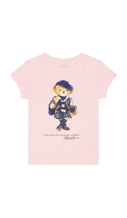 polo ralph lauren kids bear graphic t-shirt in pink. - size 2 (also in 3, 4, 5, 6)