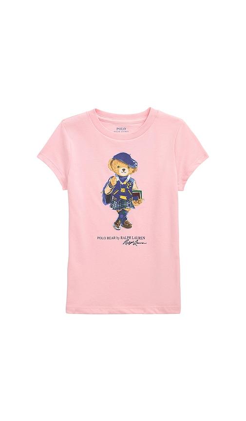 polo ralph lauren kids bear graphic t-shirt in pink. - size 3 (also in 4, 5, 6)