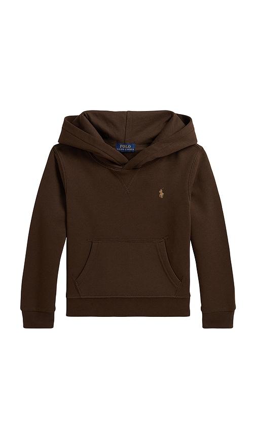 polo ralph lauren kids fleece hoodie in brown. - size 2 (also in 6, 3, 4, 5, 7)