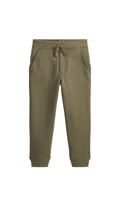 polo ralph lauren kids fleece jogger in olive. - size 3 (also in 6, 4, 5)