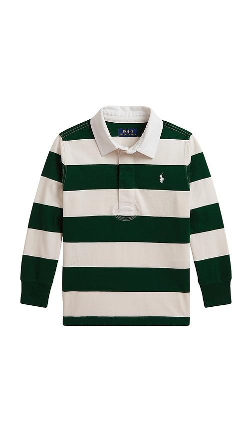 polo ralph lauren kids long sleeve cotton jersey striped rugby shirt in multi. - size 2 (also in 6, 3, 4, 5, 7)