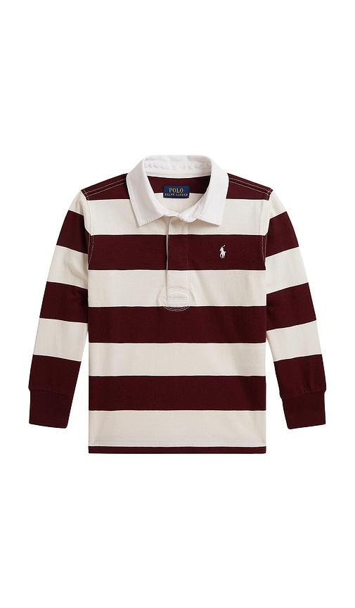 polo ralph lauren kids long sleeve cotton jersey striped rugby shirt in multi. - size 2 (also in 6, 3, 4, 5, 7)