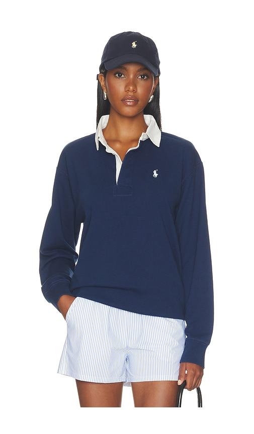 polo ralph lauren knit collar pullover in navy. - size l (also in xxs, xs, s, m, xl)