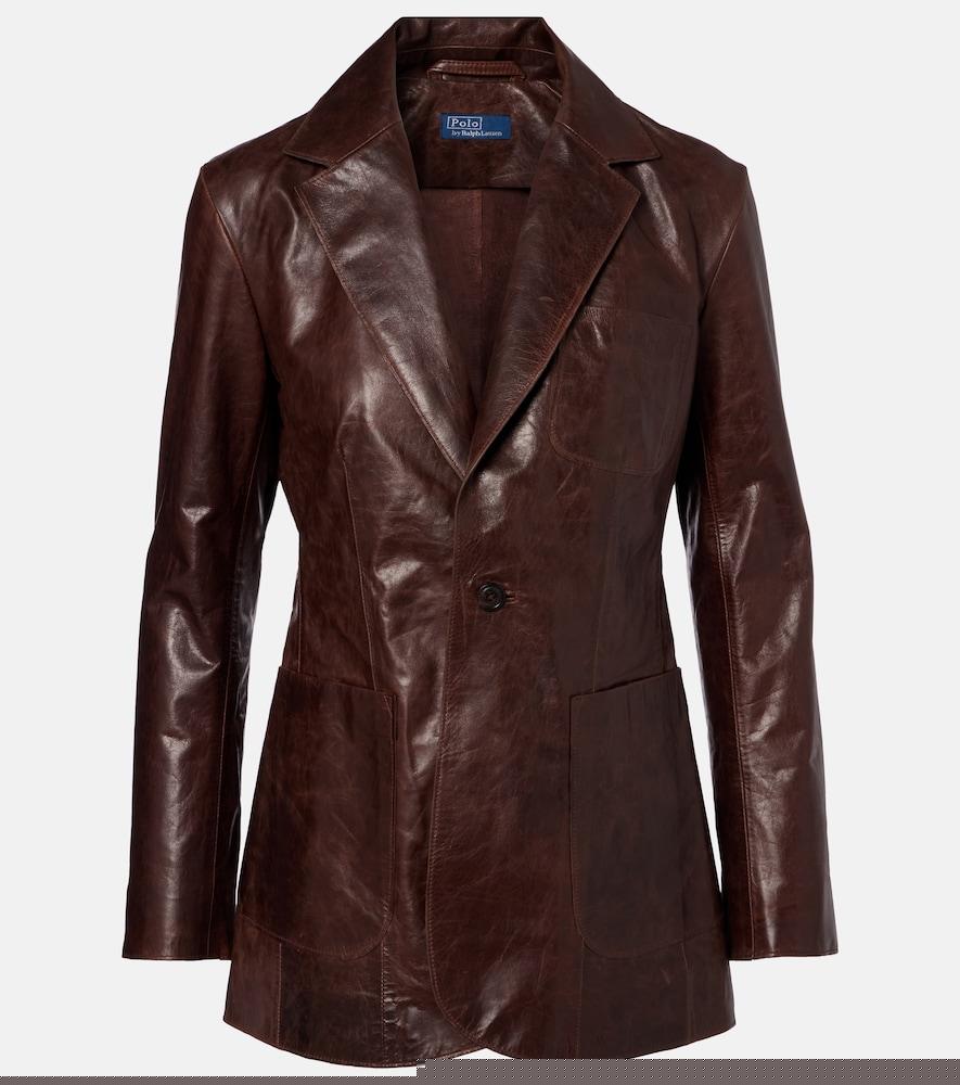 polo ralph lauren leather blazer