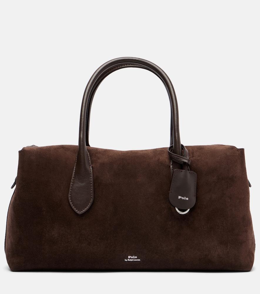 polo ralph lauren leather-trimmed suede duffel bag