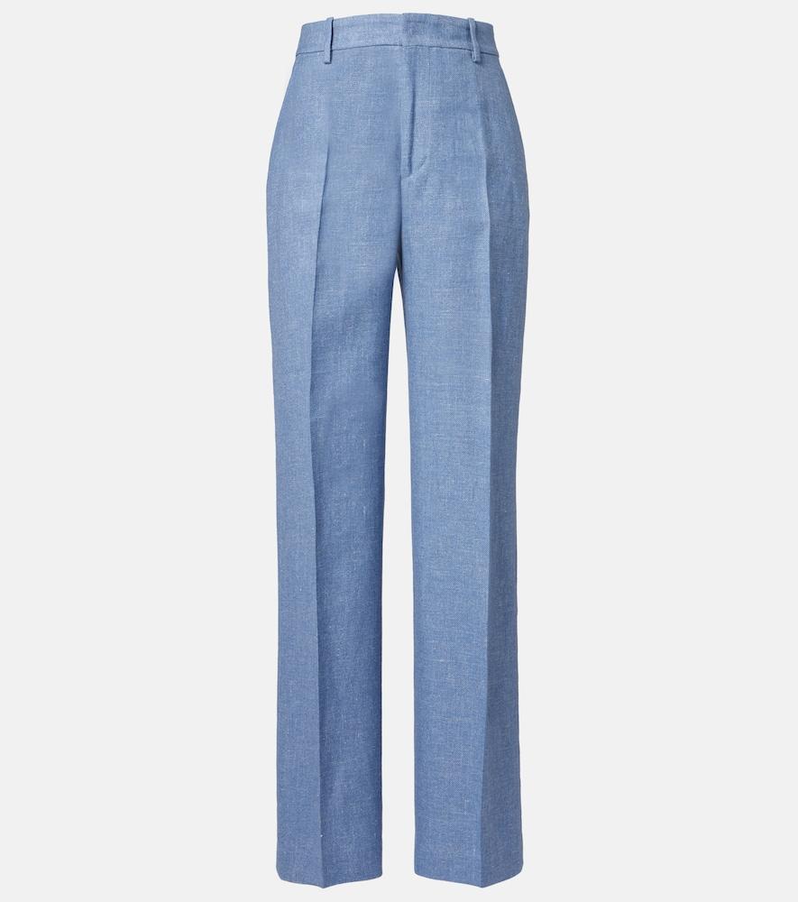 polo ralph lauren linen and cotton twill wide-leg pants