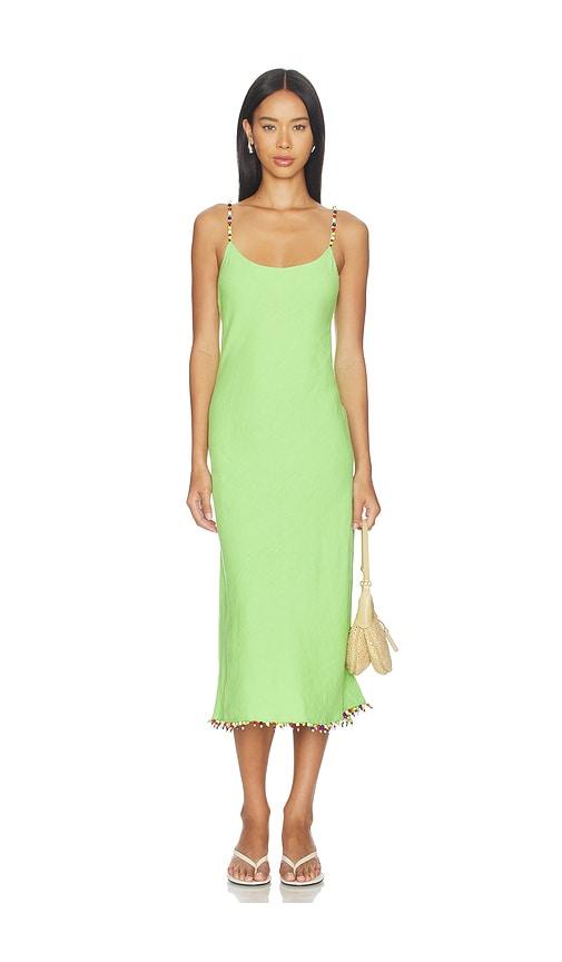 polo ralph lauren linen scoop neck slip dress in green. - size 2 (also in 4, 6, 8)