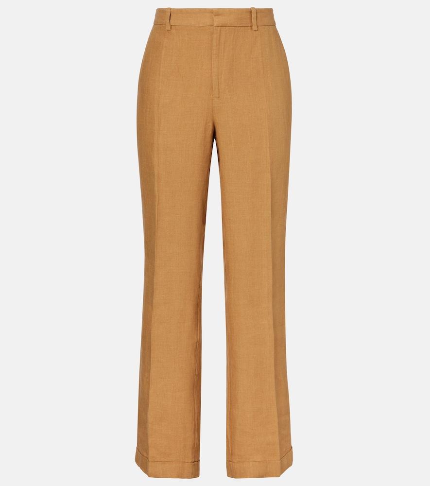 polo ralph lauren linen wide-leg pants