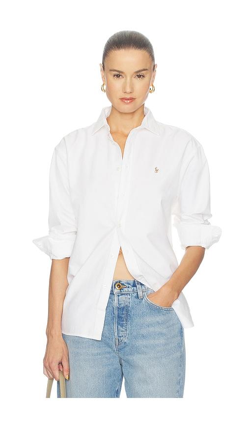 polo ralph lauren long sleeve button front shirt in white. - size l (also in xxs, xs, s, m, xl)